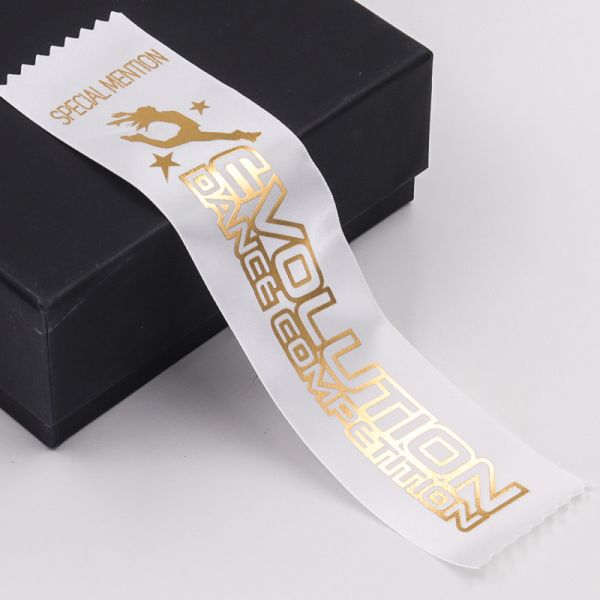 Buy 2 Inch Width Custom Logo Ribbon , Single Face Personalized Satin Ribbon at wholesale prices