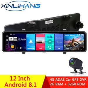 Android 8.1 4G Rearview Mirror 1080P Full Hd Car DVR Vehicle Blackbox 12 Inch