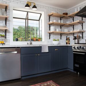 Dark Shaker Lacquer Black Wooden Kitchen Cabinets Furniture Set Modern