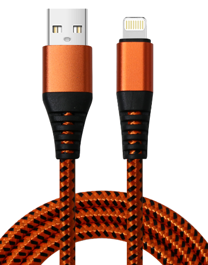 Customized Braided Charging Cable USB A To Lightning / Android / Type C Devices 1m Length Aluminum Alloy With Pvc