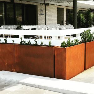 Rectangle Large Metal Weathering Steel Flower Planter Flower Pot