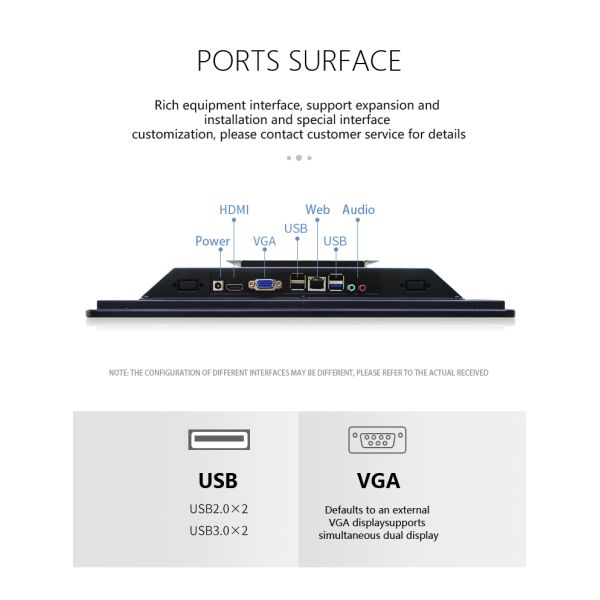 17 19 21.5 Inch IP65 Dust Proof Touch Screen Panel PC For Bus Metro Station And Park