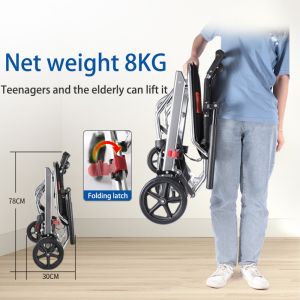 Airplane use Foldable manual light weight travel transport wheelchair