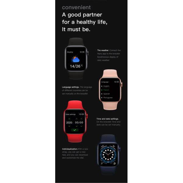 HL75 SmartWatch Detectable IPS Full Touch Heart Rate Fitness Tracker