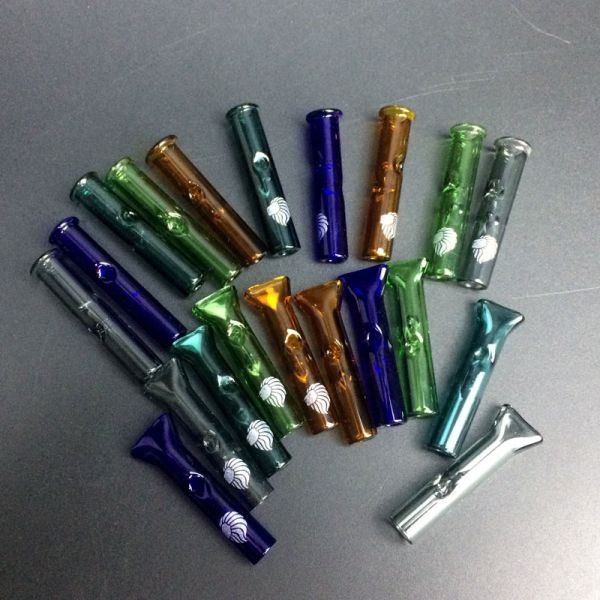 Hand Blown Glass Bongs Accessories Mini Glass Filter Tips 42mm Length