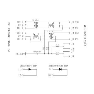 Custom 1 x 1 Vertical RJ45 Jack , Shielded RJ Plug Connector 51F-1204GYD2NL