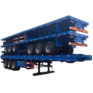 China Fuwa Flatbed Truck Trailer 13Ton Flatbed 18 Wheeler Carbon Steel on sale