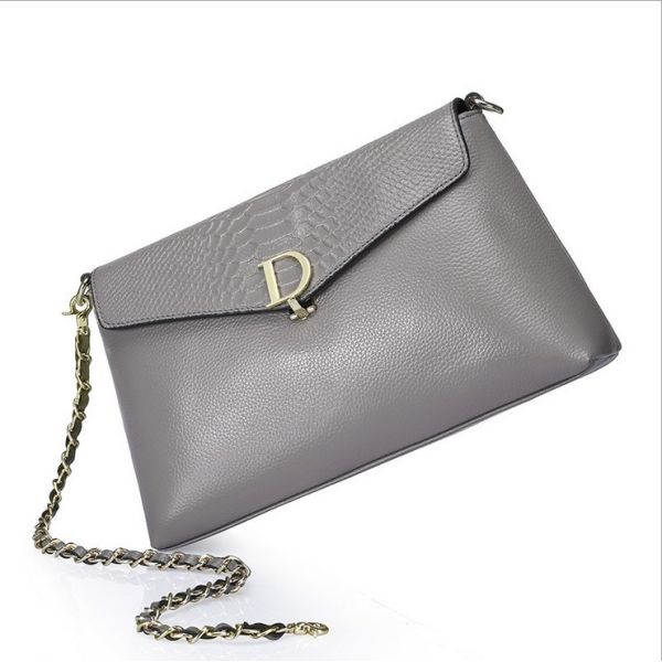 Genuine leather handbags cowhide serpentine shoulder bag with D-lock
