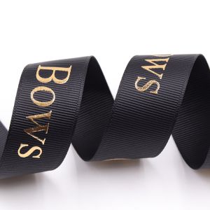 Foil Print Grosgrain Ribbon Custom With Emboss Logo