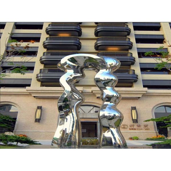 Buy Handmade Abstract Large Yard Art Sculptures Stainless Steel Waterfall at wholesale prices
