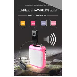 UHF Wireless Headset Microphone Megaphone with 3.5mm to 6.5mm Convertor Plug,