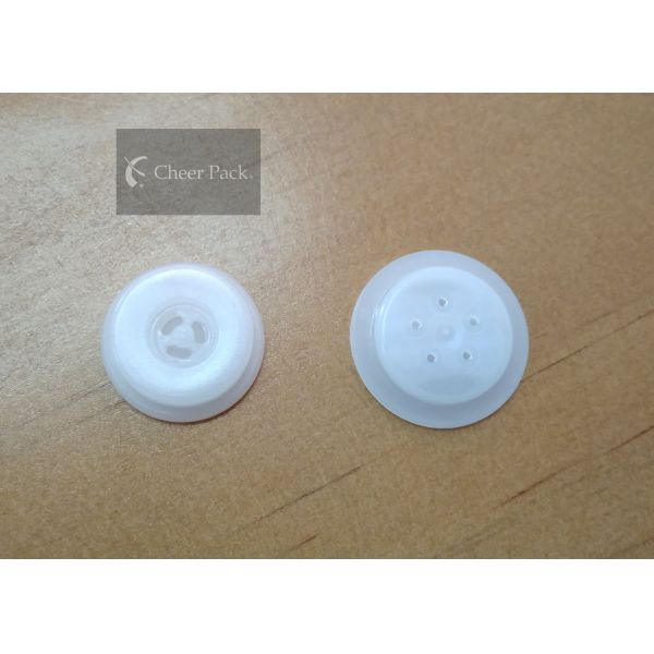 Food Grade Small Plastic One Way Valve , 1 Way Air Valve For Coffee Bag
