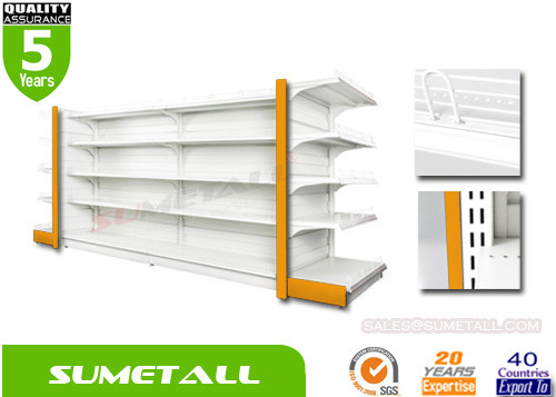 Convenience Store Shelving Metal Infill Back Panel , Retail Display Shelving For