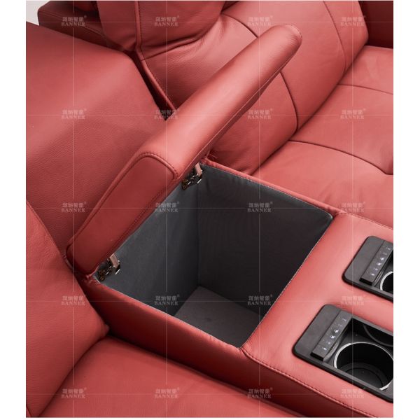 BN Italian Home Cinema Audio-Visual Room Leather Sofa Private Cinema Space Cabin Functional Electric Sofa Recliner Chair