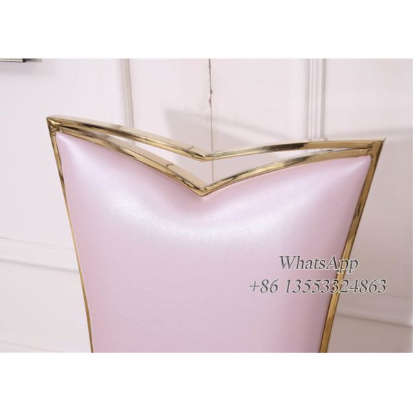 Stainless Steel Leather Dining Chairs Gold Frame For Wedding Party (YS-7)