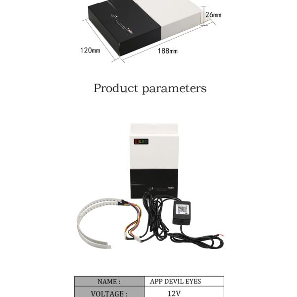IP 67 LED Car Ambient Lights APP Control Headlight Angel Eye Kits 360 Degree SMD Demon Halo Rings Kit