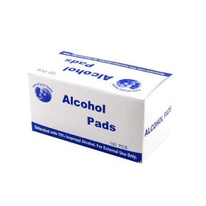 China Nonwoven Plain White 75% Ethanol Alcohol Prep Pads Disposable Medical Custom on sale