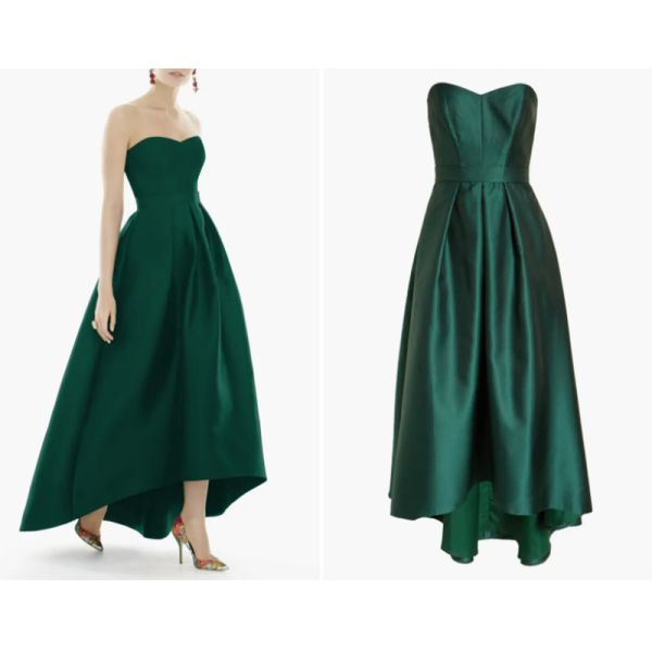 Gorgeous Factory Custom-made Size High/Low Burgundy Satin Ball Gown Evening Dress Strapless Sweetheart Neck