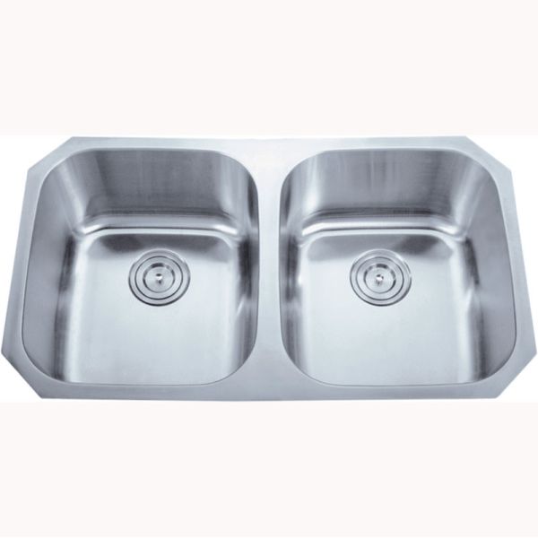 Buy Small Size 600MM Undermount Stainless Steel Kitchen Sink Double Bowl at wholesale prices