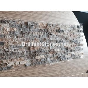 Italy Silver Grey Travertine Mosaic Split Face