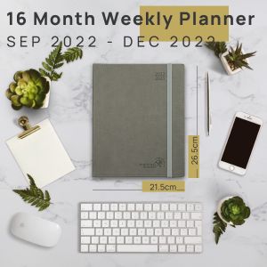 Grey 8.75inchX10.5inch Large Academic Planner Eco Friendly Paper