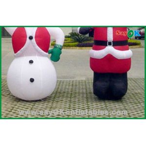 Giant Christmas Inflatable Snowman And Santa Claus , Inflatable Advertising