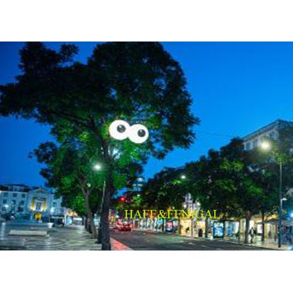 Inflatable Eyes Balloons Hanging In Trees With Built-In Fan Or Air-Sealed Design