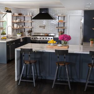 Dark Shaker Lacquer Black Wooden Kitchen Cabinets Furniture Set Modern