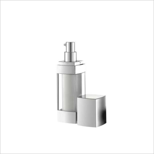 Square Cosmetic Airless Bottle Lotion 1 Oz Airless Pump Bottle 50ml Double Wall