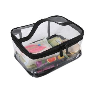 China Leak Proof Transparent Toiletry Bag Travel Kit 28*36*1 Vinyl PVC For Beautician on sale