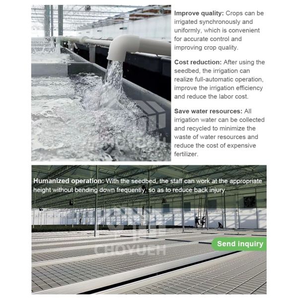 Hydroponic Trays Greenhouse Benches Ebb And Flow Rolling Benches 3mm