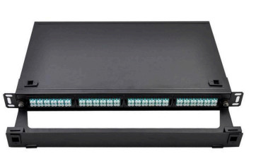 96F Cassette Adapter Panel 1U Rack Mount MPO Patch Panel for Data Center Height