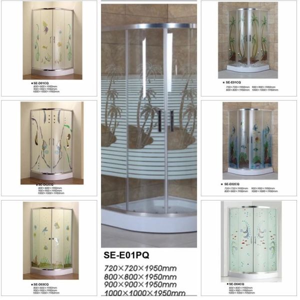 Quadrant Sliding Door Shower Enclosures Coconut Tree Cross Strip Design