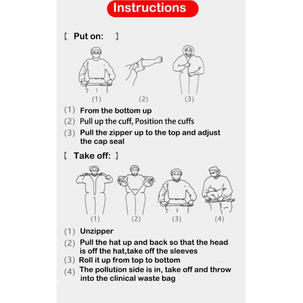 Disposable medical isolation clothing anti-virus clothing disposable one-piece protective clothing