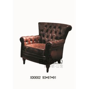 China British antique style leather single sofa furniture,#XD0002 on sale