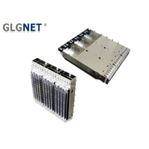 Quality EMI Tabs Light Pipes QSFP28 Cage 1 X 3 Multiple Port Low Emission Design for sale