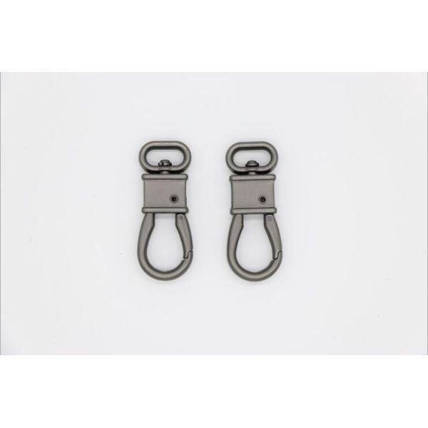 Manufacturing gunmetal color zinc alloy metal 13.7 mm snap hook hk with high plating