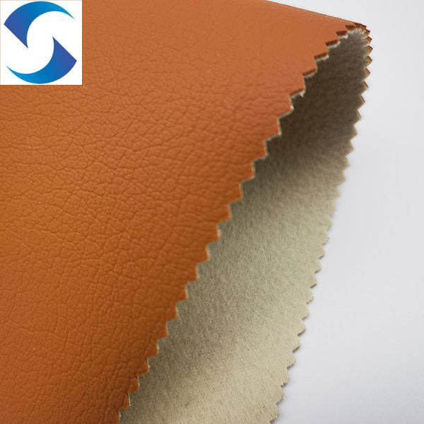 Buy 1.1mm Orange PVC Leather Fabric With Embossed Pattern 25-50M/Roll Packing at wholesale prices