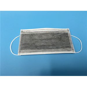 Latex Free Cleanroom Consumables Non Woven Carbon Face Mask 4 PLY Earloop