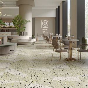 Quality Stain And Scratch Resistant Indoor Porcelain Tile Panels Grey Random Pattern for sale