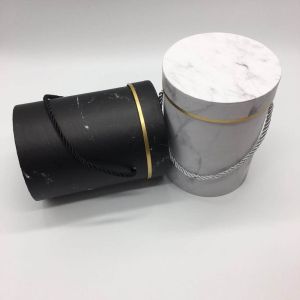 Paperboard Customized Round Marble Printing Flower Box with Logo