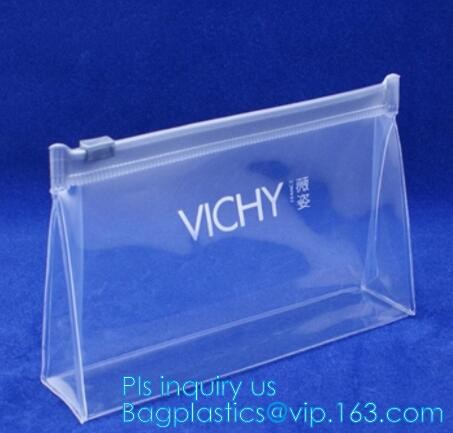 MultiColor Plastic Slider Zipper Bags, logo printing pvc small zip transparent