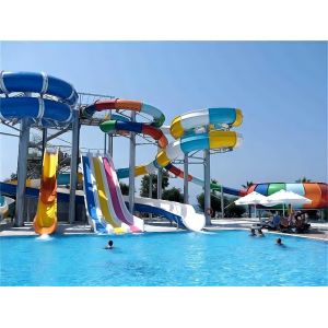Water Park Playground Games Ride Water Amusement Fiberglass Slide Set
