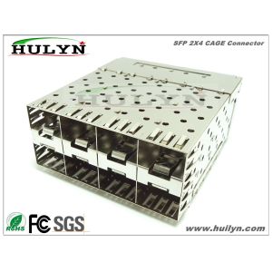 SFP 2x4 Stacked SFP Jack With LEDs