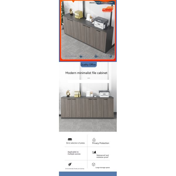 Sturdy and Durable Wooden Shelves Staff Sideboard Storage File Cabinet for Office