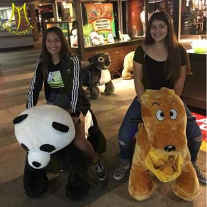 Quality Hansel coin operated kiddie ride on plush animal electric scooter for sale