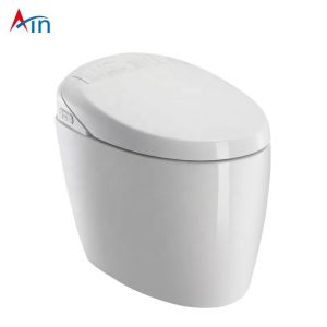 Automatic Flush One Piece Round Toilet , Integrated Electric Toilet