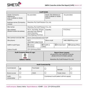 Wenzhou fly craft product Co., Ltd. Certifications