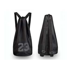 Double Layer Custom Drawstring Backpack 420D Polyester Cinch Bag