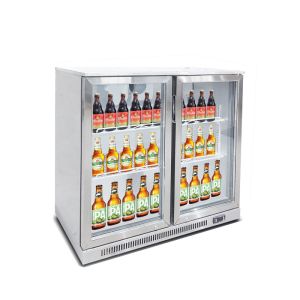 2 Glass Doors Counter Top Display Beer Cooler